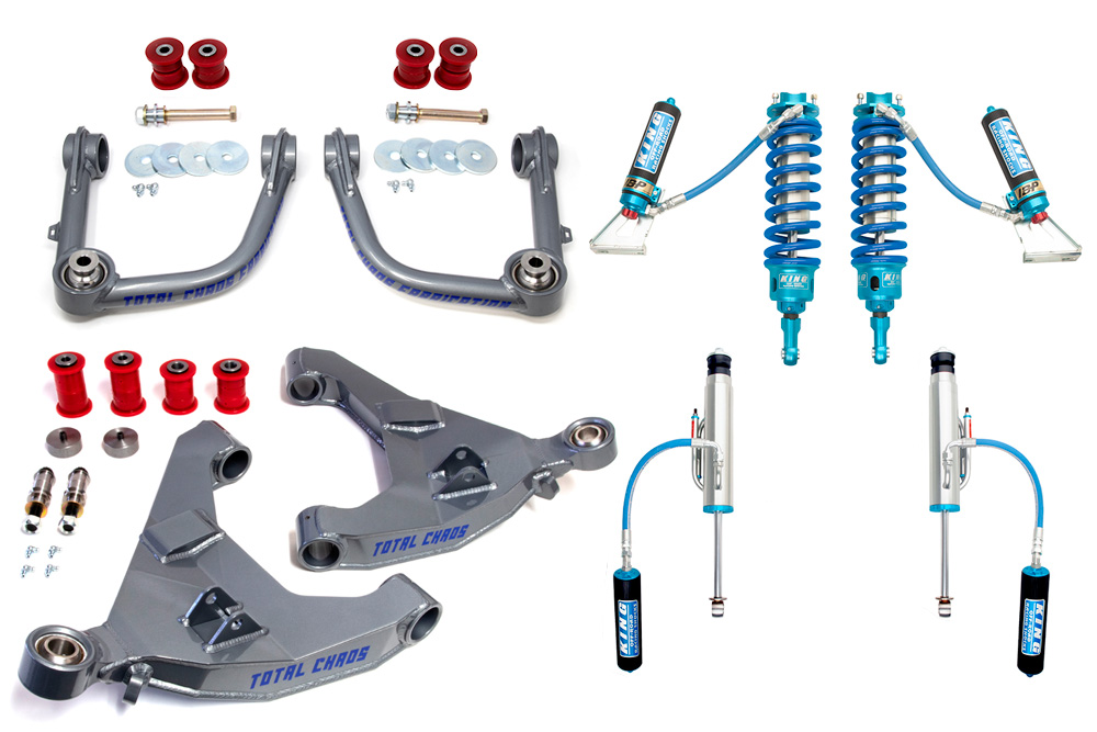 2003-2009 TOYOTA 4RUNNER FRONT AND REAR MID TRAVEL SUSPENSION LIFT UNIBALL UCA LCA / KING COILOVER KIT
