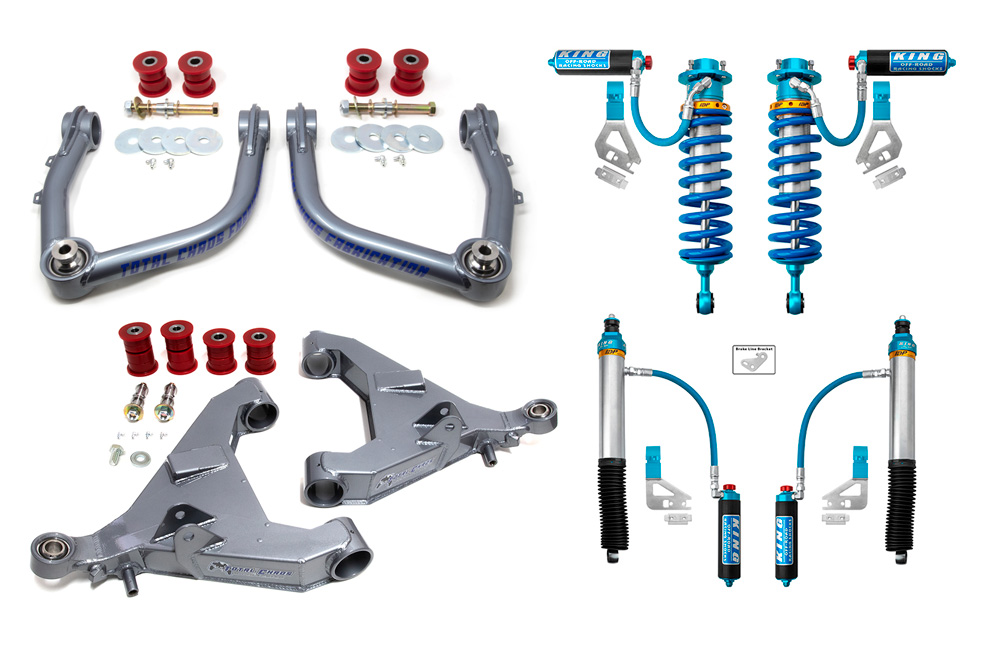 2022-2024 TOYOTA TUNDRA FRONT AND REAR SUSPENSION LIFT MID TRAVEL UCA LCA / KING COILOVER AND REAR SHOCK KIT