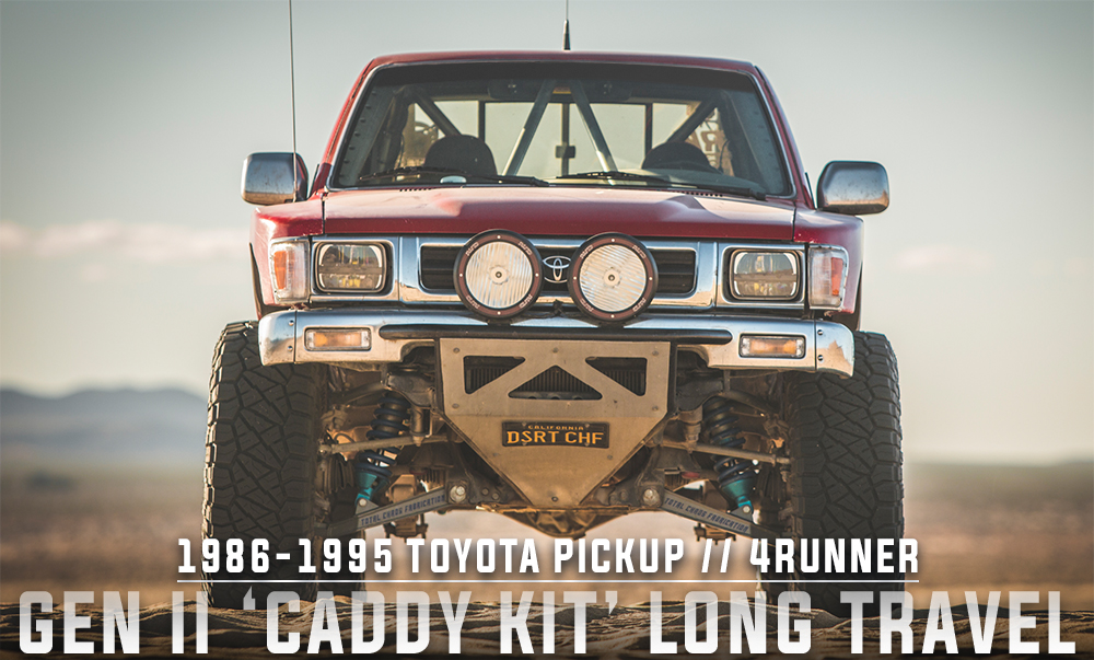 red toyota pickup long travel prerunner front end