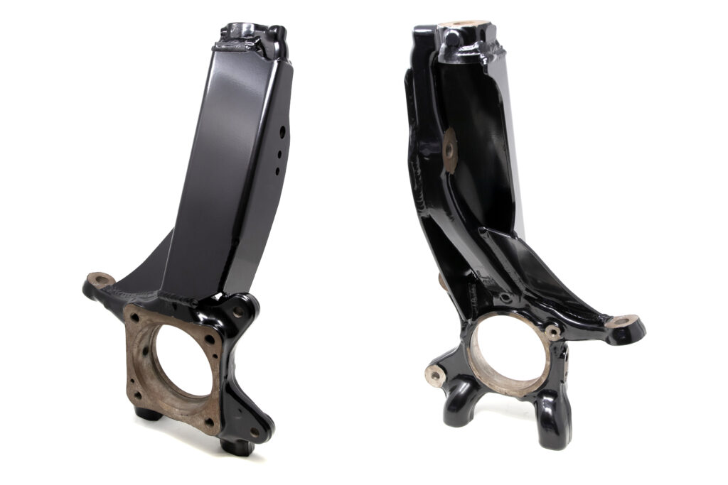 Weld-on Toyota spindle gussets assembled and powder coated