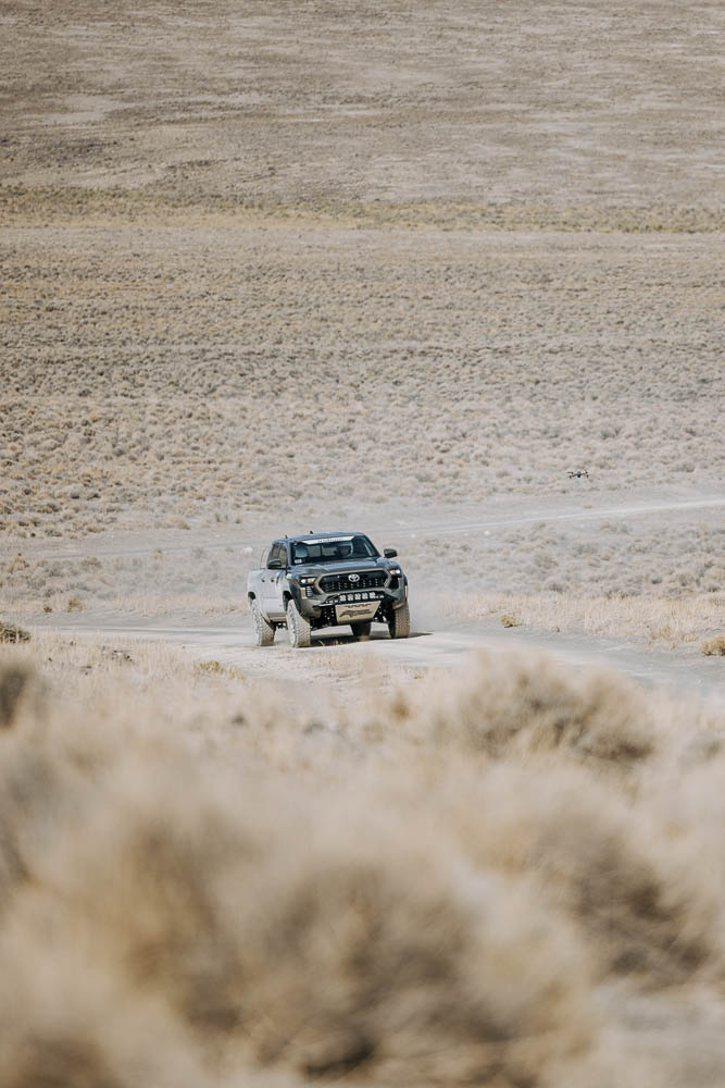 2024 Tacoma driving across the desert with Total Chaos UCA and LCA King Shocks Coilovers and Rear Links